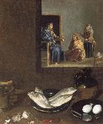 Diego Velazquez Detail of Kitchen Scene with Christ in the House of Martha and Mary oil painting